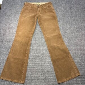Hollister Corduroy Flare Pants Womens 5 Tan Brown Low Rise 100% Cotton Boho